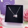 Ruby Red Falling Heart Silver Necklace - Dây Chuyền 2 Trái Tim & Đá Ruby Đỏ Bạc 925 - Dây Chuyền Valentine - Ddreamer 146DCH