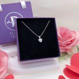  Diamond Heart Silver Necklace - Dây Chuyền Bi Mặt Trái Tim Đá Trắng Bạc 925 - Dây Chuyền Valentine - Ddreamer 620DCH 