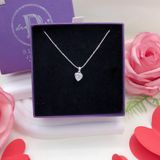  Diamond Heart Silver Necklace - Dây Chuyền Bi Mặt Trái Tim Đá Trắng Bạc 925 - Dây Chuyền Valentine - Ddreamer 620DCH 