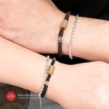  Vòng Dây Thắt Couple Lu Thống Thạch Anh Tóc Vàng & Charm Bạc 925 - Vòng Dây Thắt Đá Thiên Nhiên - Ddreamer 