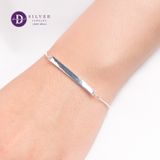  Lắc Tay Bảng Chữ Nhật 4cm Dây Mì Bạc 925- Simple Band Circle Tag Sterling Silver Bracelets- 1276VTT 