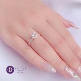  Nhẫn Bạc 925 - Nhẫn Ổ Cao Bản 1 Line Đá - Flower Diamond Button- Silver 925 Ring 2505NH 