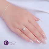  Nhẫn Bạc 925 - Nhẫn Ổ Cao Bản 1 Line Đá - Flower Diamond Button- Silver 925 Ring 2505NH 