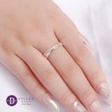  Nhẫn Bạc 925 - Nhẫn Bản Chéo 1 Line Đá - Crossing Band - Silver 925 Rings - 2614NH Ddreamer 