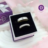  Couple Silver Rings - Nhẫn Cặp Họa Tiết Hammer & Nhẫn Đính 2 Hàng Đá - Nhẫn Couple Bạc 925 