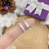  Couple Silver Rings -  Nhẫn Cặp Bạc 925 Bản Hoa Văn 1 Line Đá Curvy - Ddreamer 2616NH 