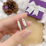  Couple Silver Rings -  Nhẫn Cặp Bạc 925 Bản Hoa Văn 1 Line Đá Curvy - Ddreamer 2616NH 