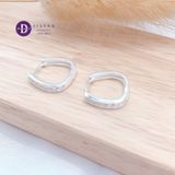  Premium Baguette Stone Line Silver Hoops - Bông Tai Khoen Bản Dày Đính Đá Baguette - Size 16mm Ddreamer P3056BTK 