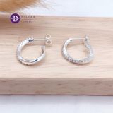  Premium Sparkling Ribbon Cuff Line Earrings - Bông Tai Cuff Bản Oval Xoắn Đính Đá - Size 2cm Ddreamer P3041BTH 