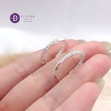  Premium Sparkling Ribbon Cuff Line Earrings - Bông Tai Cuff Bản Oval Xoắn Đính Đá - Size 2cm Ddreamer P3041BTH 