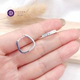  Premium Baguette Stone Line Silver Hoops - Bông Tai Khoen Bản Dày Đính Đá Baguette - Size 16mm Ddreamer P3056BTK 