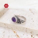  Amethyst Gemstone Silver Ring - Nhẫn Bạc 925 Đá Thạch Anh Tím 036SR 