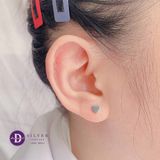  Silver 925 Earrings - Hoa Tai Bạc 925 Hoa Tai Trái Tim Trơn Lớn - Flat Heart - 002BTT Ddreamer 