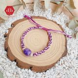  Vòng Dây Thắt Đá Lu Thống Măt Rồng Tím Charoite Và Charm Bạc  925 - Vòng Thắt Dây Thủ Công Đá Phong Thủy 