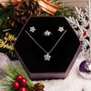 Snowflake Christmas Gift Jewelry Set - Bộ Trang Sức Hoa Tuyết Trơn Đính 1 Viên Đá CZ - Quà Tặng Giáng Sinh