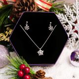  Snowflake Christmas Gift Jewelry Set - Bộ Trang Sức Hoa Tuyết Trơn Tòn Ten - Quà Tặng Giáng Sinh 