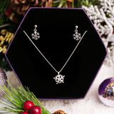  Snowflake Christmas Gift Jewelry Set - Bộ Trang Sức Hoa Tuyết Trơn Tòn Ten - Quà Tặng Giáng Sinh 