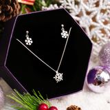  Bộ Trang Sức Bạc 925 Hoa Tuyết Cánh Nhọn Falling Snowflake - Quà Tặng Giáng Sinh Christmas 