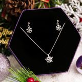  Bộ Trang Sức Bạc 925 Hoa Tuyết Cánh Nhọn Falling Snowflake - Quà Tặng Giáng Sinh Christmas 