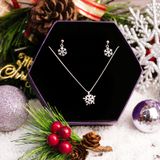  Snowflake Christmas Gift Jewelry Set - Bộ Trang Sức Hoa Tuyết Trơn Tòn Ten - Quà Tặng Giáng Sinh 