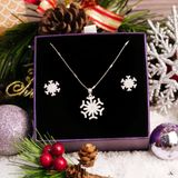  Snowflake Christmas Gift Jewelry Set - Bộ Trang Sức Hoa Tuyết Đính Đá CZ Lấp Lánh - Quà Tặng Giáng Sinh 