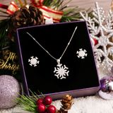  Snowflake Christmas Gift Jewelry Set - Bộ Trang Sức Hoa Tuyết Đính Đá CZ Lấp Lánh - Quà Tặng Giáng Sinh 