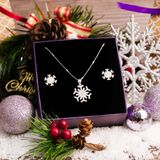  Snowflake Christmas Gift Jewelry Set - Bộ Trang Sức Hoa Tuyết Đính Đá CZ Lấp Lánh - Quà Tặng Giáng Sinh 