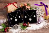  Snowflake Christmas Gift Jewelry Set - Bộ Trang Sức Hoa Tuyết Đính Đá CZ Lấp Lánh - Quà Tặng Giáng Sinh 