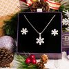Snowflake Christmas Gift Jewelry Set - Bộ Trang Sức Hoa Tuyết Đính Đá CZ Lấp Lánh - Quà Tặng Giáng Sinh