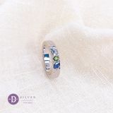  Handmade Hammer Sapphire Stone Sterling Silver Ring - Nhẫn Nam Bạc 925 Đá Sapphire 2409NH Ddreamer 