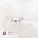  Basic DNA Line Sterling Silver Ring - Nhẫn Bạc 925 Freesize Kiểu Đơn Giản Line DNA 2002NT 