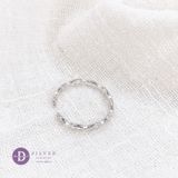  Basic DNA Line Sterling Silver Ring - Nhẫn Bạc 925 Freesize Kiểu Đơn Giản Line DNA 2002NT 