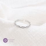  Basic DNA Line Sterling Silver Ring - Nhẫn Bạc 925 Freesize Kiểu Đơn Giản Line DNA 2002NT 