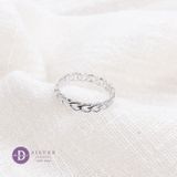  Minimal Cool Chain Sterling Silver Ring - Nhẫn Bạc 925 Bản Xích Trơn 2323NT Ddreamer 