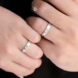  Couple Rings - Nhẫn Cặp Kiểu Vuông - Square Maze & Đá CZ 2li- 2551NH 