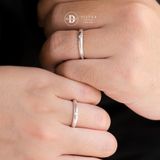  Couple Rings - Nhẫn Cặp  Bản Mo 2mm Kiểu Eye Line & Đá CZ 2li-2546NH 