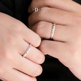  Couple Rings - Nhẫn Cặp  Bản Mo 2mm Kiểu Eye Line & Đá CZ 2li-2546NH 