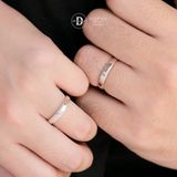  Couple Rings - Nhẫn Cặp Bản 3li Đơn Giản Ổ Vuông Đá 2li - 2543NH 