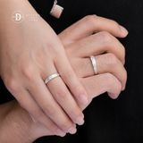  Couple Rings - Nhẫn Cặp 2 Line Sọc và 1 Viên Đá CZ 2583NH 