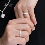  Couple Rings - Nhẫn Cặp 2 Line Sọc và 1 Viên Đá CZ 2583NH 