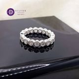  Premium Eternity Band - Nhẫn Premium Bạc 925 Bản Đá CZ 3Li Chấu Bao P2565NH 