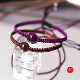  Vòng Thắt Đá Garnet Ánh Đỏ / Ánh Tím Phối Charm 