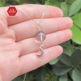  Mặt Dây Chuyền Đá Thiên Nhiên - Đá Phong Thủy Phối Charm Bạc 925 Moon 