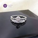  Promise Ring - Nhẫn Bạc 925 - Nhẫn 5 Viên Baguette Chéo Đai 1 Line Đá 2572NH 