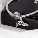  Vòng Tay  One Stone Topaz Charm Bạc Đuôi Cá 