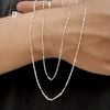 Dây Chuyền Trơn - Kiểu 1 Mặt Thoi Dẹp/1 Ống Trụ Móc Máy - Dây chuyền Bạc 925 - Silver 925 Necklace Basic Chain Ddreamer - 1147DCT