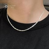  Dây Chuyền Trơn - Kiểu Mặt Chữ Nhật Dẹp Dày 2li - Dây chuyền Bạc 925 - Silver 925 Necklace Basic Chain Ddreamer - 1149DCT 