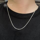  Dây Chuyền Trơn Premium - Kiểu Dây Hộp Chữ S Trụ 2.5li - Dây chuyền Bạc 925 - Silver 925 Necklace Basic Chain Ddreamer - 1175DCT 