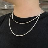  Dây Chuyền Trơn Premium - Kiểu Dây Hộp Trụ 3li -  Dây chuyền Bạc 925 - Silver 925 Necklace Basic Chain Ddreamer - 1221DCT 