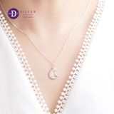  Dây Chuyền Nữ Mặt Trăng Đính Đá & Kỳ Lân- Dây Chuyền Bạc 925- Moon & Unicorn-  - Silver 925 Ddreamer Jewelry-355DCH 